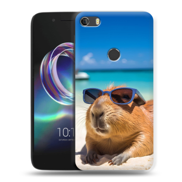 Силиконовый чехол на Alcatel Idol 5 с принтом Капибара