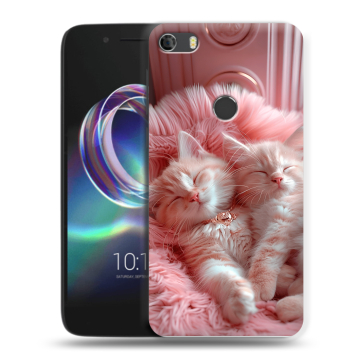 Силиконовый чехол на Alcatel Idol 5 с принтом котята котики Силиконовый чехол на Alcatel Idol 5 с принтом котята котики