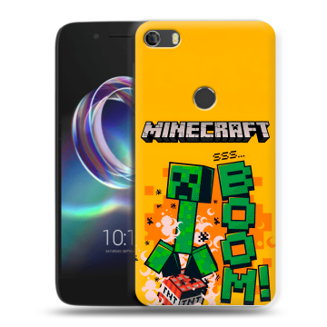 Силиконовый чехол на Alcatel Idol 5 с принтом Майнкрафт Minecraft
