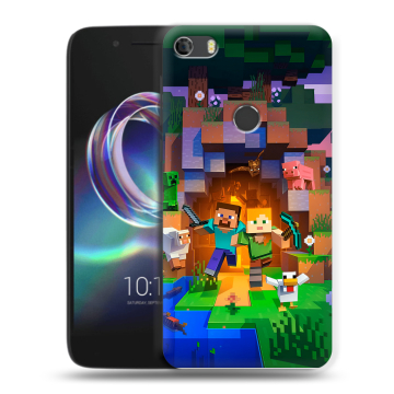 Силиконовый чехол на Alcatel Idol 5 с принтом Майнкрафт Minecraft Силиконовый чехол на Alcatel Idol 5 с принтом Майнкрафт Minecraft
