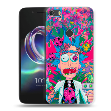 Силиконовый чехол на Alcatel Idol 5 с принтом Рик и Морти Rick Morty