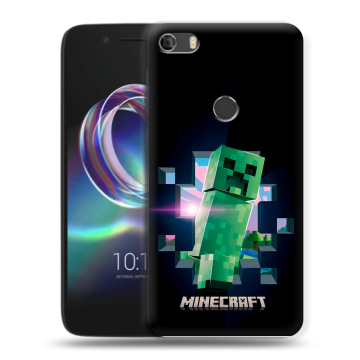 Силиконовый чехол на Alcatel Idol 5 с принтом Майнкрафт Minecraft