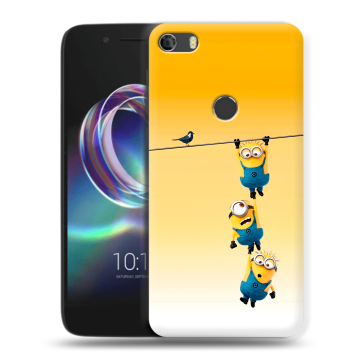 Силиконовый чехол на Alcatel Idol 5 с принтом Миньоны