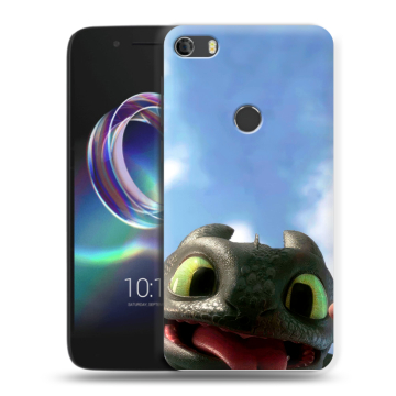 Силиконовый чехол на Alcatel Idol 5 с принтом Как приручить дракона