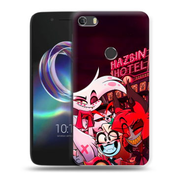 Силиконовый чехол на Alcatel Idol 5 с принтом Hazbin Hotel Отель Хазбин