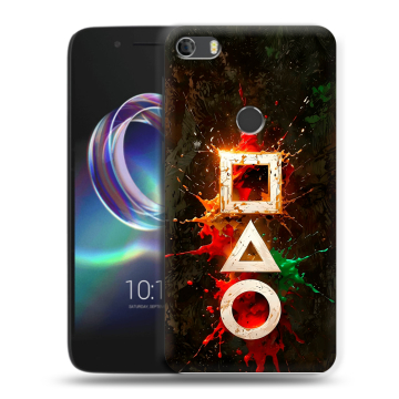 Силиконовый чехол на Alcatel Idol 5 с принтом Squid Game Игра кальмара