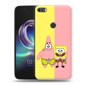 Силиконовый чехол на Alcatel Idol 5 с принтом Спанч боб Спанчбоб