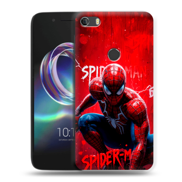 Силиконовый чехол на Alcatel Idol 5 с принтом Spiderman Человек паук Силиконовый чехол на Alcatel Idol 5 с принтом Spiderman Человек паук