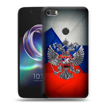 Силиконовый чехол на Alcatel Idol 5 с принтом Флаг России