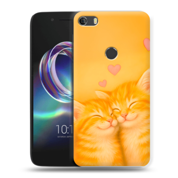 Силиконовый чехол на Alcatel Idol 5 с принтом Милые котята