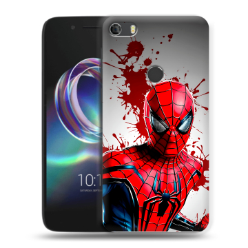 Силиконовый чехол на Alcatel Idol 5 с принтом Spiderman Человек паук