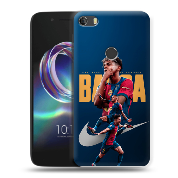 Силиконовый чехол на Alcatel Idol 5 с принтом Барселона Barca Yamal 