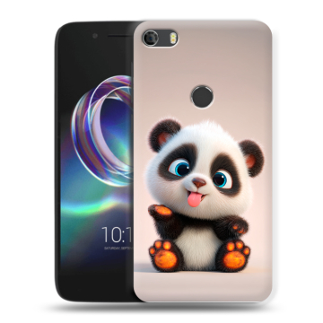 Силиконовый чехол на Alcatel Idol 5 с принтом милая панда