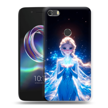 Силиконовый чехол на Alcatel Idol 5 с принтом Холодное сердце Frozen