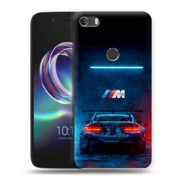 Силиконовый чехол на Alcatel Idol 5 с принтом BMW БМВ