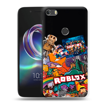 Силиконовый чехол на Alcatel Idol 5 с принтом Roblox Роблокс