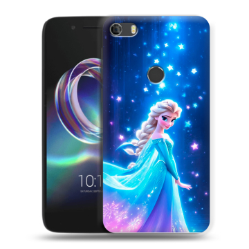 Силиконовый чехол на Alcatel Idol 5 с принтом Холодное сердце Frozen