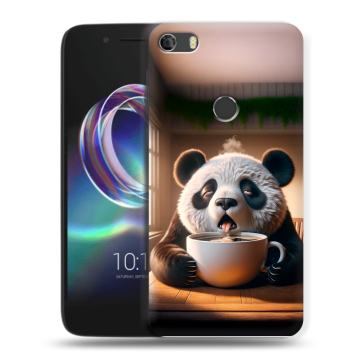 Силиконовый чехол на Alcatel Idol 5 с принтом смешная панда