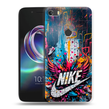 Силиконовый чехол на Alcatel Idol 5 с принтом Nike Найк Силиконовый чехол на Alcatel Idol 5 с принтом Nike Найк