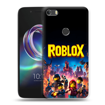 Силиконовый чехол на Alcatel Idol 5 с принтом Roblox Роблокс