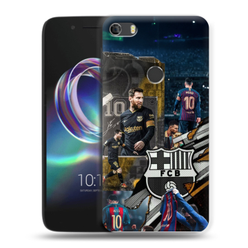 Силиконовый чехол на Alcatel Idol 5 с принтом Messi Barcelona