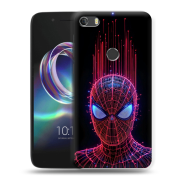 Силиконовый чехол на Alcatel Idol 5 с принтом Spiderman Человек паук