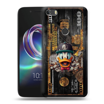 Силиконовый чехол на Alcatel Idol 5 с принтом Дональд Дак Доллар