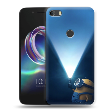 Силиконовый чехол на Alcatel Idol 5 с принтом Миньоны