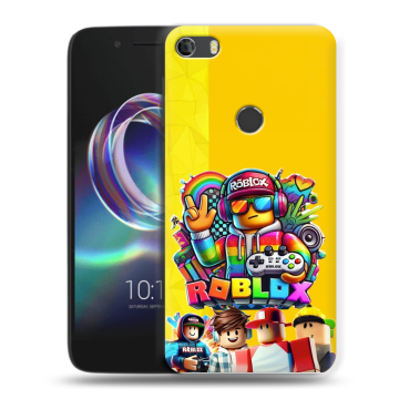 Силиконовый чехол на Alcatel Idol 5 с принтом Roblox Роблокс