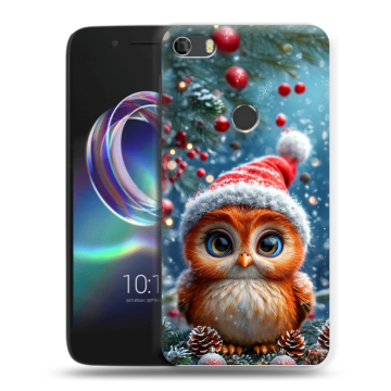 Силиконовый чехол на Alcatel Idol 5 с принтом Новый год