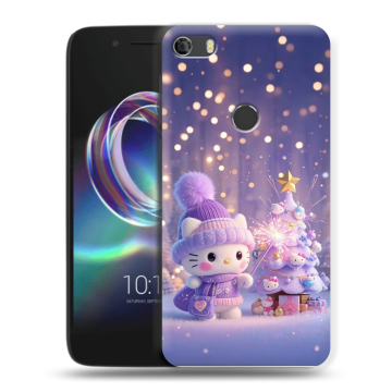 Силиконовый чехол на Alcatel Idol 5 с принтом Новый год