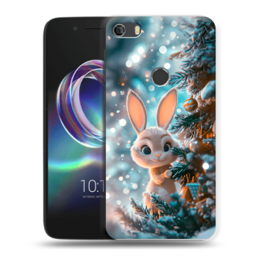 Силиконовый чехол на Alcatel Idol 5 с принтом Новый год