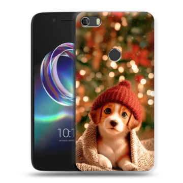 Силиконовый чехол на Alcatel Idol 5 с принтом Новый год