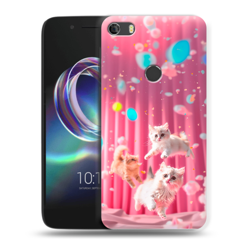 Силиконовый чехол на Alcatel Idol 5 с принтом милые котики Силиконовый чехол на Alcatel Idol 5 с принтом милые котики