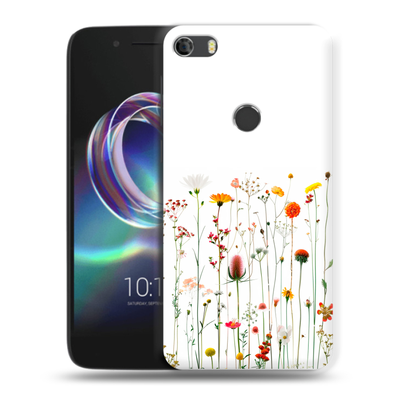 Силиконовый чехол на Alcatel Idol 5 с принтом цветы Силиконовый чехол на Alcatel Idol 5 с принтом цветы