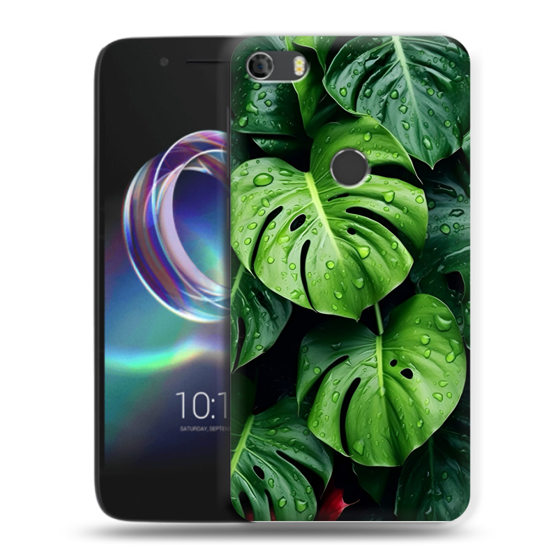 Силиконовый чехол на Alcatel Idol 5 с принтом Листья Силиконовый чехол на Alcatel Idol 5 с принтом Листья