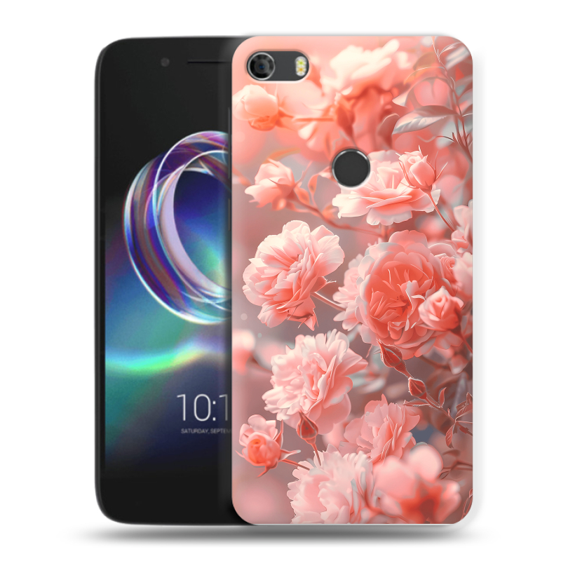 Силиконовый чехол на Alcatel Idol 5 с принтом Розы цветы Силиконовый чехол на Alcatel Idol 5 с принтом Розы цветы