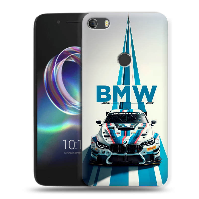 Силиконовый чехол на Alcatel Idol 5 с принтом БМВ BMW Силиконовый чехол на Alcatel Idol 5 с принтом БМВ BMW