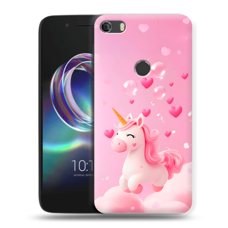 Силиконовый чехол на Alcatel Idol 5 с принтом Единорог Силиконовый чехол на Alcatel Idol 5 с принтом Единорог