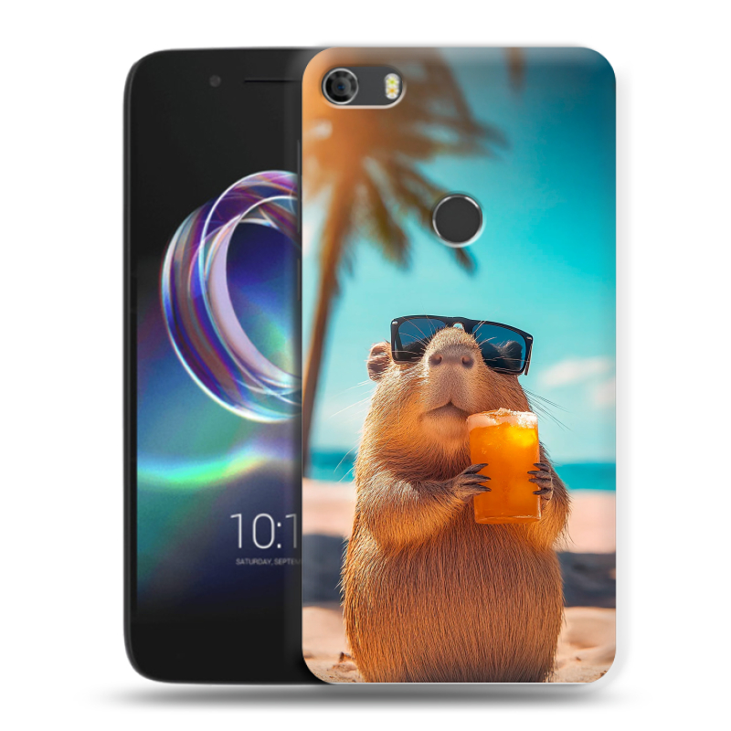 Силиконовый чехол на Alcatel Idol 5 с принтом Капибара Силиконовый чехол на Alcatel Idol 5 с принтом Капибара