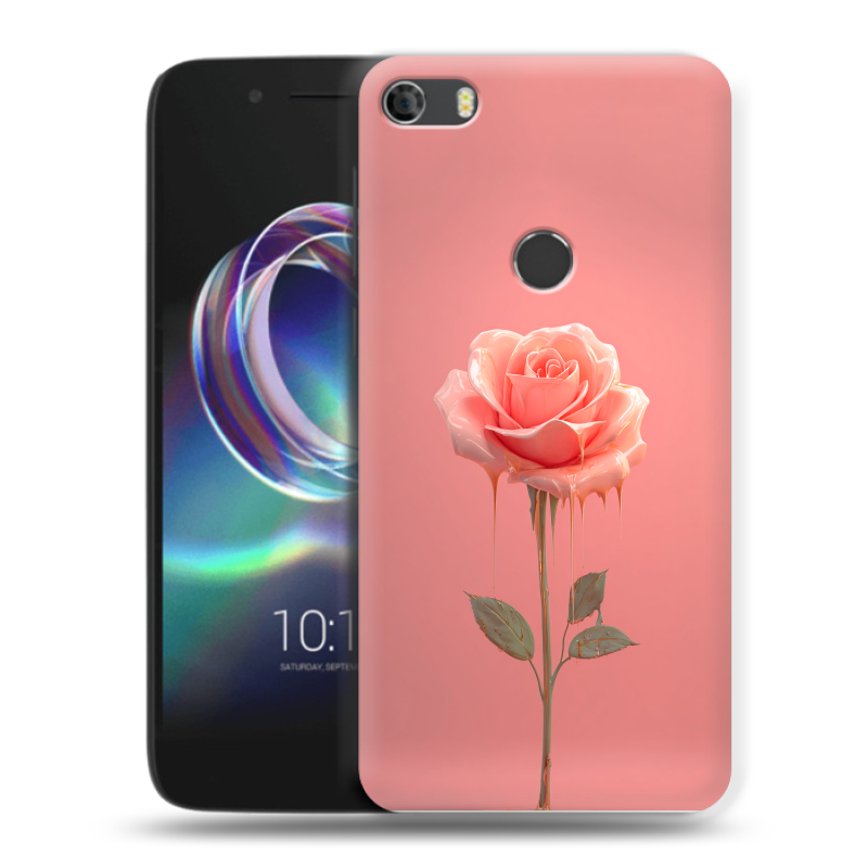Силиконовый чехол на Alcatel Idol 5 с принтом Розовая роза Силиконовый чехол на Alcatel Idol 5 с принтом Розовая роза