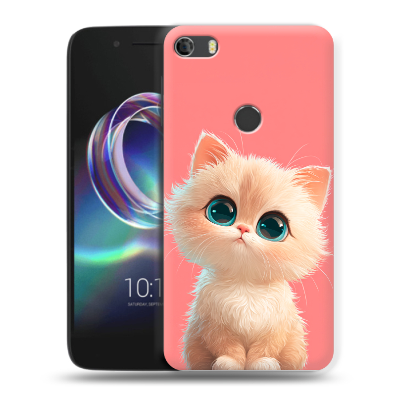 Силиконовый чехол на Alcatel Idol 5 с принтом Розовый котенок Силиконовый чехол на Alcatel Idol 5 с принтом Розовый котенок