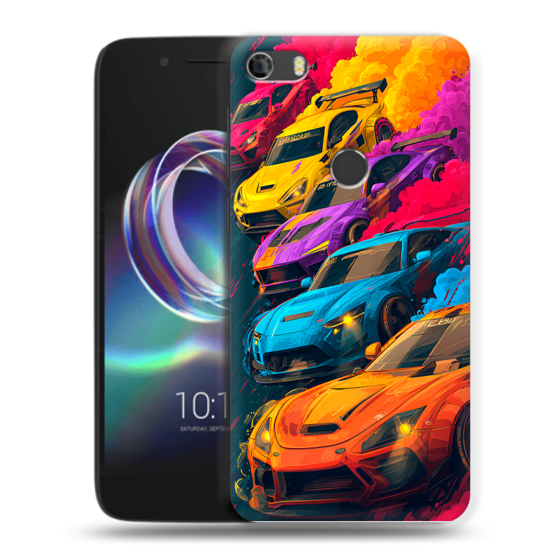 Силиконовый чехол на Alcatel Idol 5 с принтом Тачки Силиконовый чехол на Alcatel Idol 5 с принтом Тачки