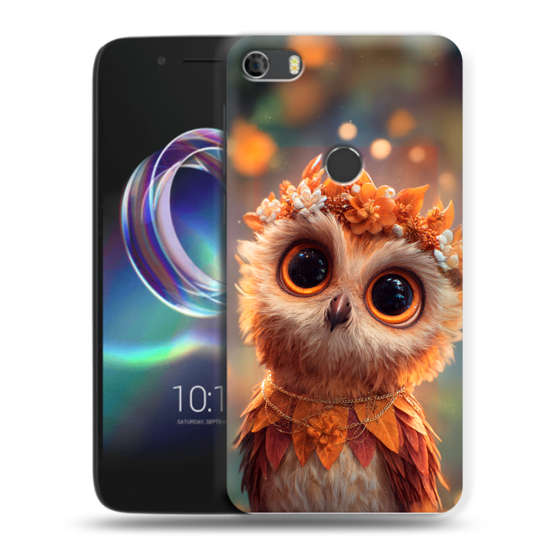 Силиконовый чехол на Alcatel Idol 5 с принтом Милая сова Силиконовый чехол на Alcatel Idol 5 с принтом Милая сова