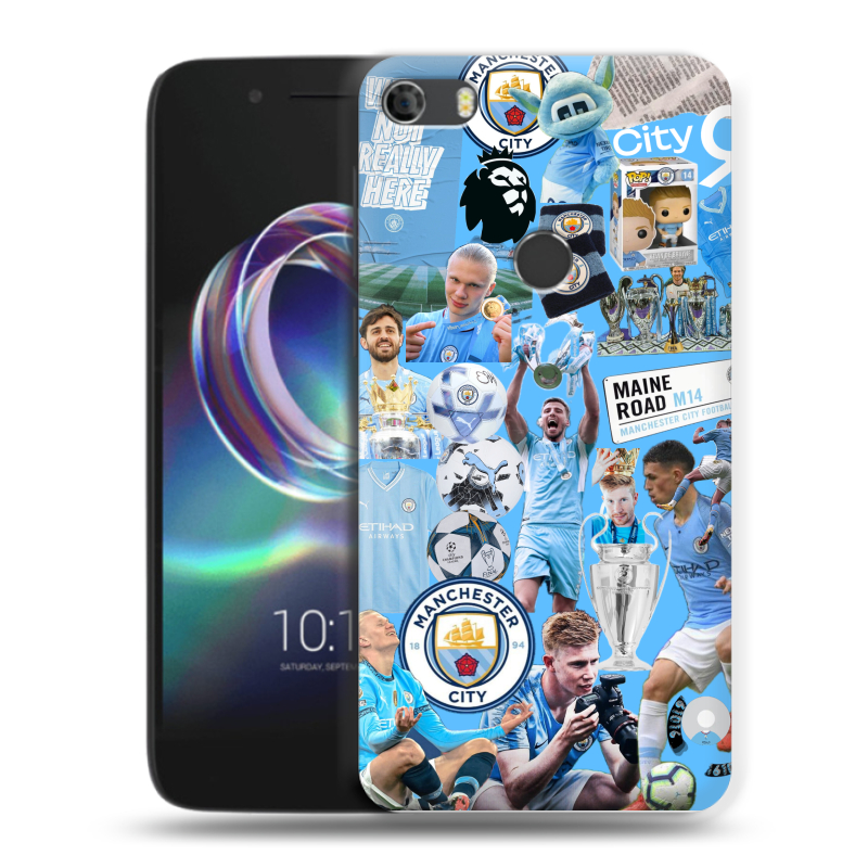 Силиконовый чехол на Alcatel Idol 5 с принтом Man City Манчестер Сити Силиконовый чехол на Alcatel Idol 5 с принтом Man City Манчестер Сити