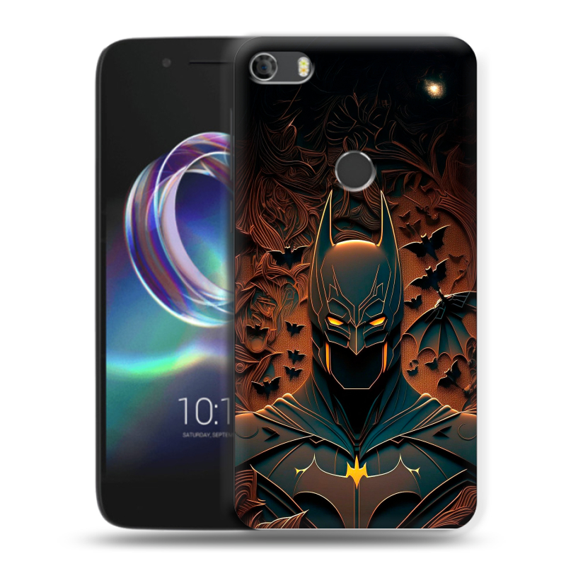Силиконовый чехол на Alcatel Idol 5 с принтом Batman Бэтмен Силиконовый чехол на Alcatel Idol 5 с принтом Batman Бэтмен