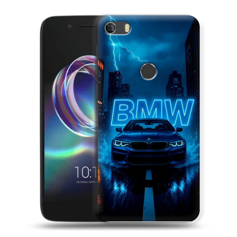 Силиконовый чехол на Alcatel Idol 5 с принтом BMW БМВ Силиконовый чехол на Alcatel Idol 5 с принтом BMW БМВ