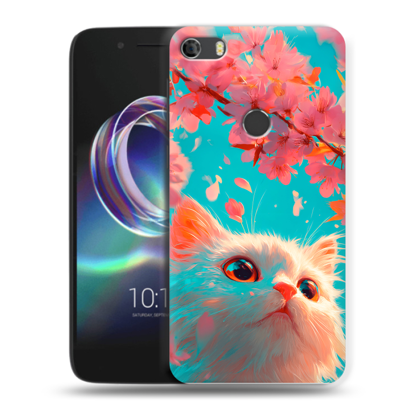 Силиконовый чехол на Alcatel Idol 5 с принтом Красивый кот Силиконовый чехол на Alcatel Idol 5 с принтом Красивый кот