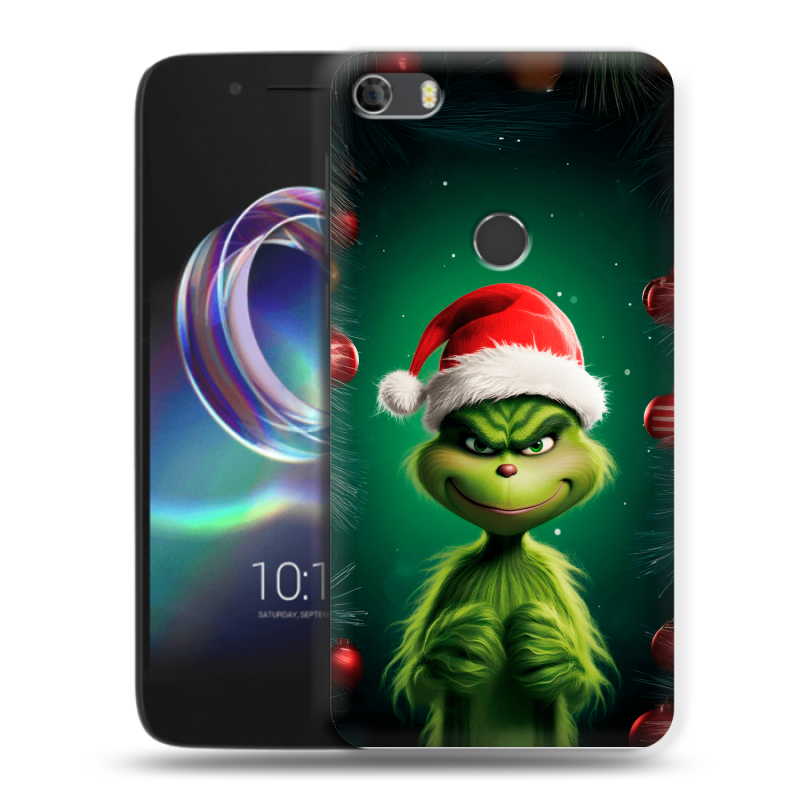 Силиконовый чехол на Alcatel Idol 5 с принтом Гринч Новый год Рождество Силиконовый чехол на Alcatel Idol 5 с принтом Гринч Новый год Рождество
