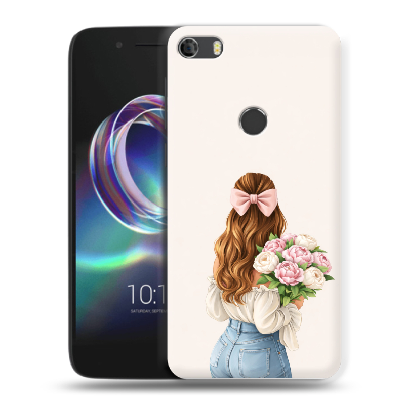 Силиконовый чехол на Alcatel Idol 5 с принтом женский Силиконовый чехол на Alcatel Idol 5 с принтом женский